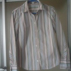 J. Crew Women's Pinstripe Button Down Dress Shirt